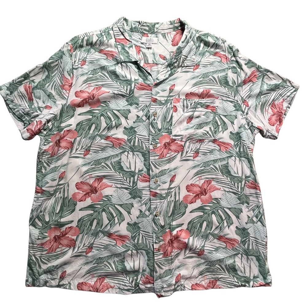 Croft & Barrow 2XB Tropical Floral Short-Sleeve Button-Up Shirt